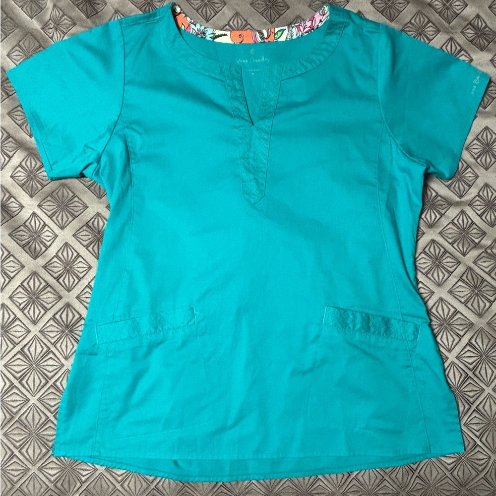 Vera Bradley Teal Scrub Top